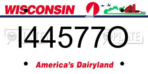I44577O Wisconsin License Plate