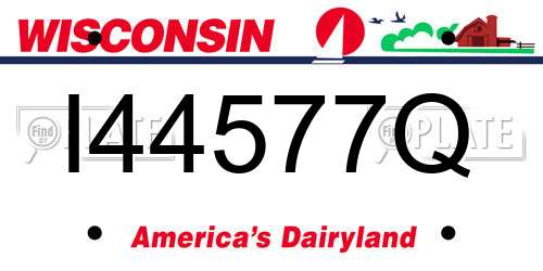 I44577Q Wisconsin License Plate