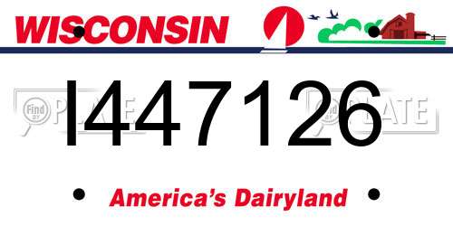 I447126 Wisconsin License Plate