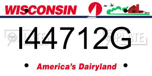 I44712G Wisconsin License Plate