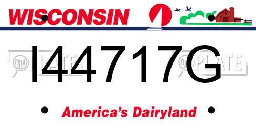 I44717G Wisconsin License Plate