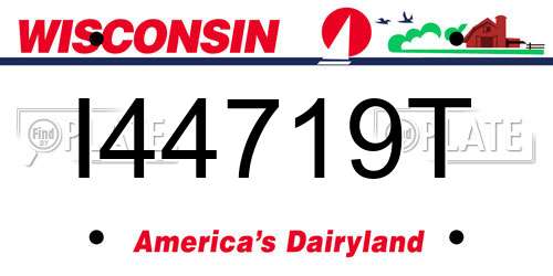 I44719T Wisconsin License Plate