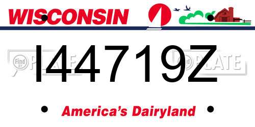 I44719Z Wisconsin License Plate