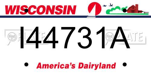 I44731A Wisconsin License Plate
