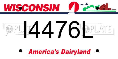 I4476L Wisconsin License Plate