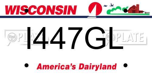I447GL Wisconsin License Plate