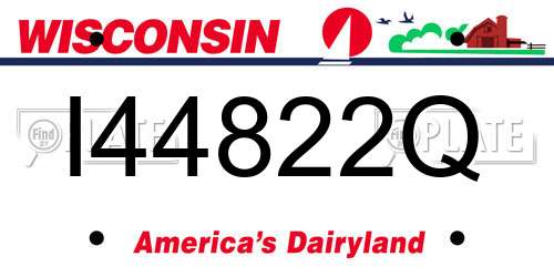 I44822Q Wisconsin License Plate