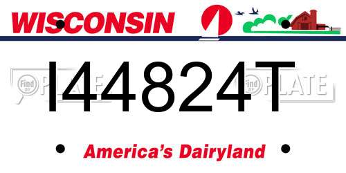 I44824T Wisconsin License Plate