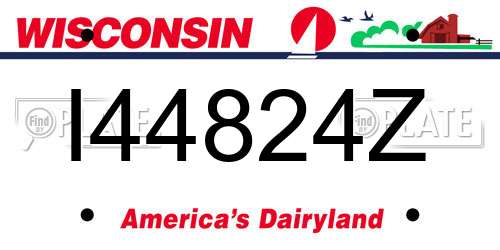 I44824Z Wisconsin License Plate