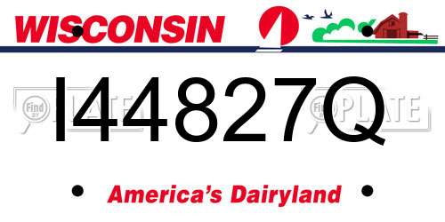 I44827Q Wisconsin License Plate