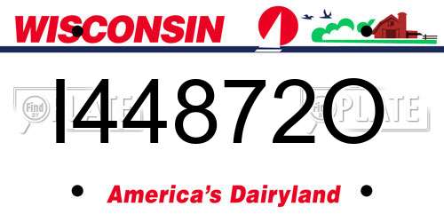 I44872O Wisconsin License Plate