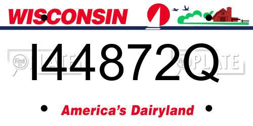 I44872Q Wisconsin License Plate