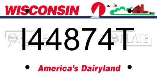 I44874T Wisconsin License Plate