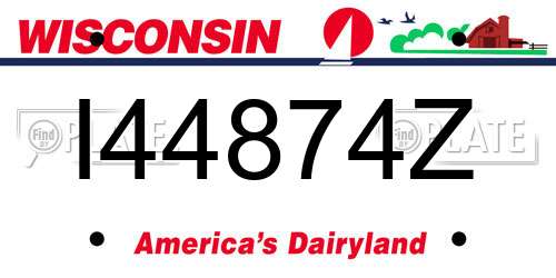 I44874Z Wisconsin License Plate