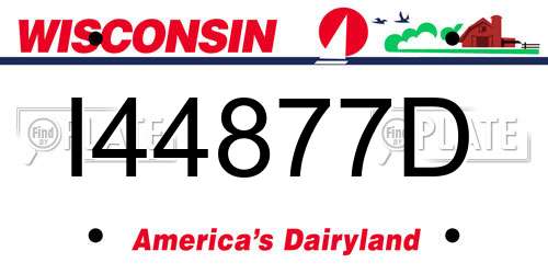I44877D Wisconsin License Plate