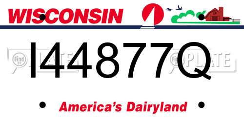 I44877Q Wisconsin License Plate