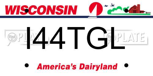 I44TGL Wisconsin License Plate