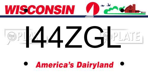 I44ZGL Wisconsin License Plate
