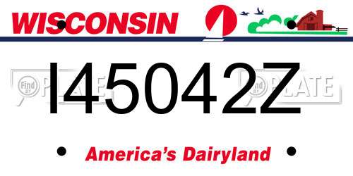 I45042Z Wisconsin License Plate