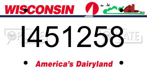 I451258 Wisconsin License Plate