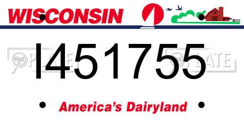 I451755 Wisconsin License Plate