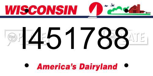 I451788 Wisconsin License Plate