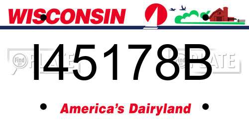 I45178B Wisconsin License Plate