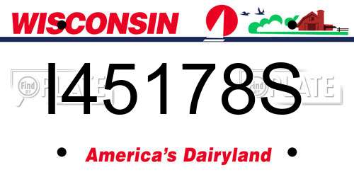 I45178S Wisconsin License Plate