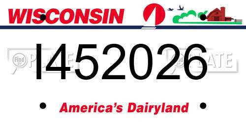 I452026 Wisconsin License Plate