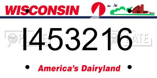 I453216 Wisconsin License Plate