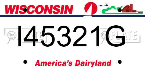 I45321G Wisconsin License Plate