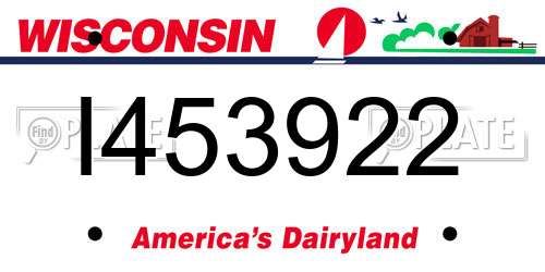 I453922 Wisconsin License Plate