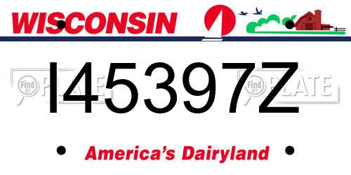 I45397Z Wisconsin License Plate