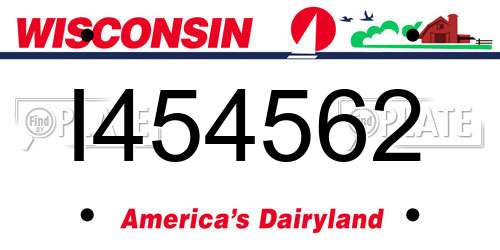 I454562 Wisconsin License Plate