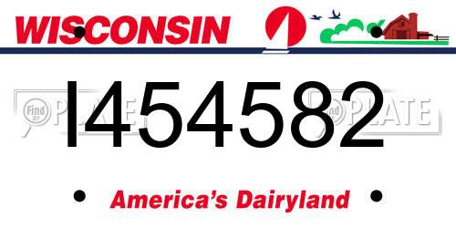 I454582 Wisconsin License Plate