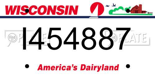 I454887 Wisconsin License Plate