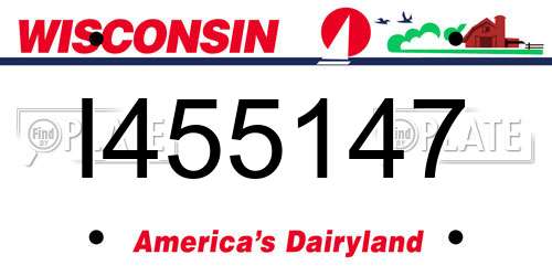 I455147 Wisconsin License Plate