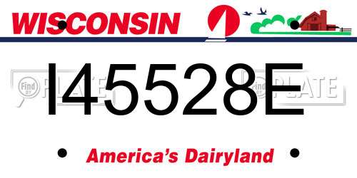 I45528E Wisconsin License Plate