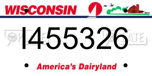 I455326 Wisconsin License Plate