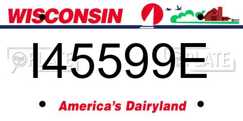 I45599E Wisconsin License Plate