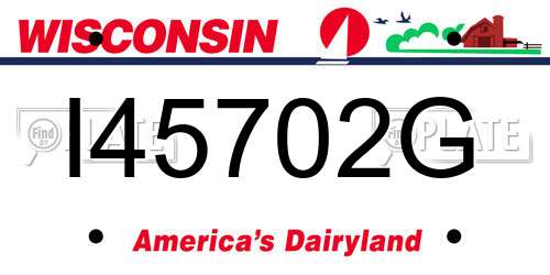 I45702G Wisconsin License Plate