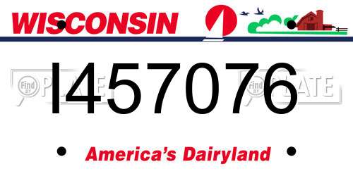 I457076 Wisconsin License Plate
