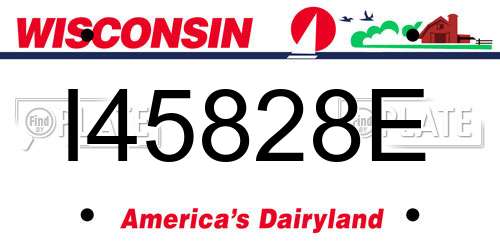 I45828E Wisconsin License Plate