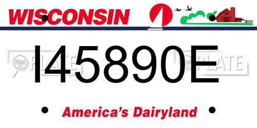 I45890E Wisconsin License Plate