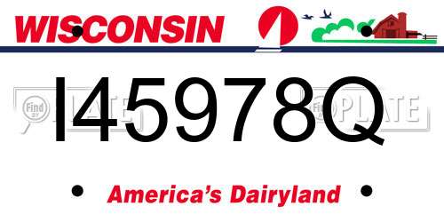 I45978Q Wisconsin License Plate