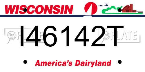 I46142T Wisconsin License Plate