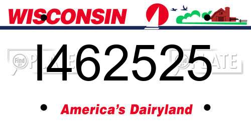 I462525 Wisconsin License Plate