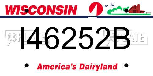 I46252B Wisconsin License Plate
