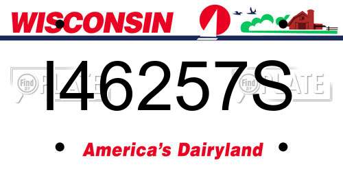 I46257S Wisconsin License Plate