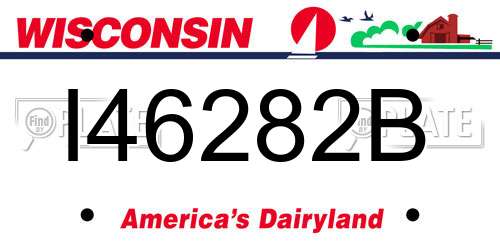 I46282B Wisconsin License Plate